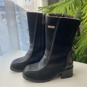 Brand New Leather and Suede Pajar Women's Black Boots Sz 7 1/2 with Shearling